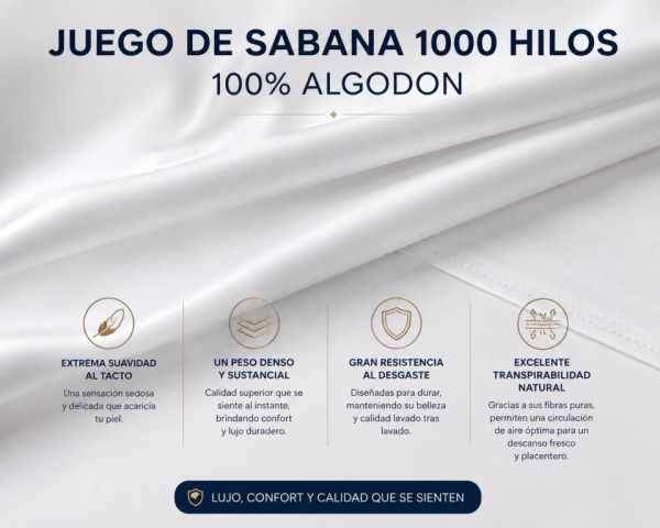 JUEGO DE SABANAS 1000HILOS 100ALG