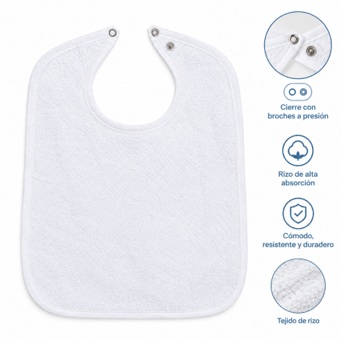 BABERO BASIC RIZO BLANCO 35X45